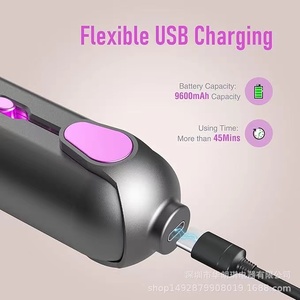 หวียืดผมไร้สายแบบ2-in-1หวีเพชรแบบพกพาชาร์จไฟได้มีจอแสดงผล LED แบบมินิ - Product Image 5