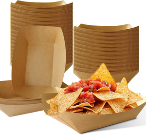 Récipients alimentaires jetables Fast Food Revêtement PLA Servir Snack Kraft Papier Carton Bateau Plateau - Product Image 4