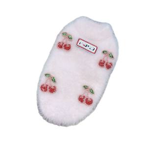 Chaleco de Piel Sintética para Mascotas de Invierno, Suéter de Punto para Gatos sin Pelo, Estilo Casual, Suéter Dulce con Diseño de Cerezas, Accesorios para Gatitos, Atractivo para Cachorros - Product Image 5
