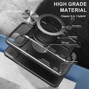Funda de armadura con soporte magnético de 360 ° de alta calidad para iPhone 16E Plus PC Material de TPU con lente Push Window Contraportada a prueba de golpes - Product Image 5