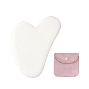 Fabricante de alta calidad 100% Natural Xiuyan Jade blanco <span class=keywords><strong>Guasha</strong></span> piedra logotipo personalizado negro gua sha herramienta de masaje de piel facial - Product Image 5