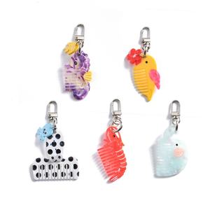 Wow Sheila Korea Women Baby <strong>Kids</strong> Small Portable Tortoiseshell Marble Acetic Mini Pendant Keychain Acetate Pocket <strong>Hair</strong> <strong>Combs</strong> - Product Image 1