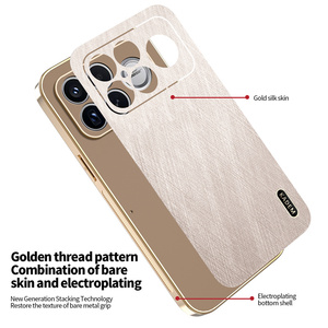 Nouvelle coque de téléphone en cuir uni avec cadre plaqué anti-traces de doigts pour <span class=keywords><strong>Redmi</strong></span> K90 K70 E K80 Pro pour POCO F8 Ultra X6 F7 F8 Pro - Product Image 3