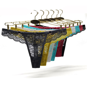 Wholesale Women's Floral Lace <b>Thong</b> Low-rise See-through Sexy <b>G</b>-<b>string</b> Breathable Lingerie Panties Daily Wear Underwear - Product Image 4
