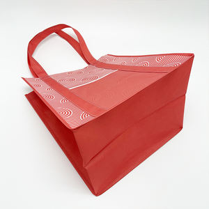 Sacs fourre-tout d'épicerie non tissés en tissu PC réutilisables écologiques de taille moyenne, achats pratiques avec logo de dessin animé imprimé - Product Image 3