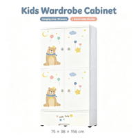 Armoire de rangement pour vêtements d'enfants en gros, avec compartiments et roulettes, pour chambre à coucher