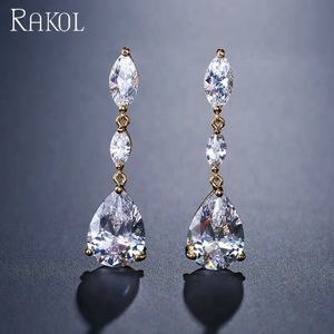 RAKOL EP497 Wedding Zircon Drop Engagement Earrings fashion 2021 - Product Image 4