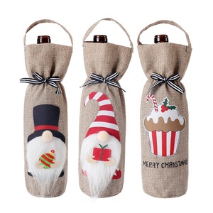 Sac en jute personnalisé pour bouteille de vin, sac cadeau de mariage en toile de jute, sac d'emballage réutilisable pour festival, banquet de mariage, fête d'anniversaire - Product Image 1
