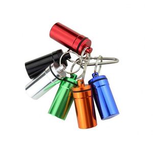 Vente en gros de boîtes à pilules en alliage d'aluminium multicolores, boîte à pilules portable en métal avec porte-clés - Product Image 1