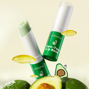 KORMESIC Wholesale 2.4g Two-Tone <b>Lip</b> Balm Korean Fruit Avocado Vitamin E Nourishing Moisturizing Balm Sandwich Private Label - Product Image 2