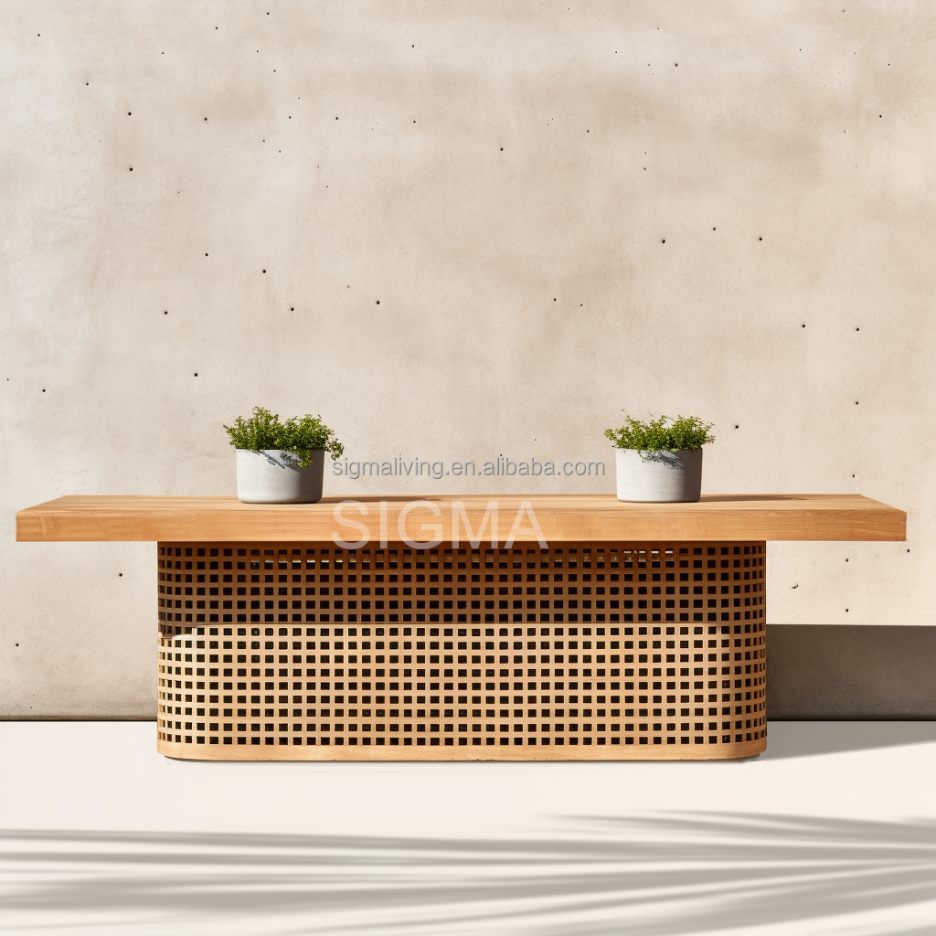 Newest Design Outdoor Furniture Garden Wholesale Wooden Frame Outdoor Dining Set Teak Wood Dining Table