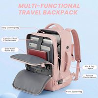 Sac à dos de voyage léger pour femmes Port de charge USB étanche sac à dos décontracté pour collège/travail vol sacs à dos pour ordinateur portable