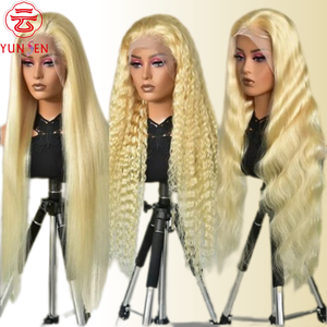 Perruque Lace Front 13x4 en Cheveux Chinois Remy 100% Vierges, <span class=keywords><strong>Blond</strong></span> 613, Lisse Soyeux Ondulé, Couvre Toute la Tête pour Femmes - Product Image 4