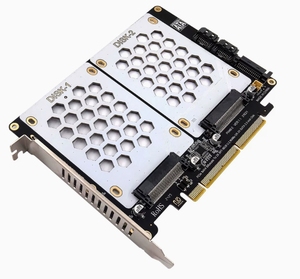 듀얼 디스크 SFF8639 U.2 NVME 및 SATA 2.5 인치 하드 드라이브에서 PCIE4.0 분할 카드 - Product Image 1
