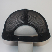 USA Woven Label Patch Hat Snapback Grey Black Mesh Baseball Cap