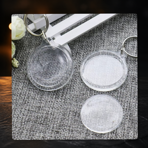 Porte-clés personnalisé en acrylique transparent vierge pour photo, porte-clés rond en plastique à clipser pour insertion d'image, vente en gros OEM - Product Image 6
