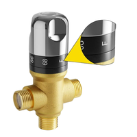 US Standard 1/2 "filetage aucun adaptateur requis mitigeur thermostatique vanne de trempe d'eau vanne de contrôle de température en laiton massif