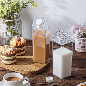 17 Oz Milk Carton <b>Water</b> Bottles Plastic Clear Milk Bottles Portable Reusable Shaped <b>Water</b> <b>Container</b> - Product Image 3