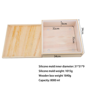 Moule à Savon Carré en Silicone pour Fabrication de Savon Fait Main, Capacité de 8000ml, Plateau de Rendu de Savon avec Boîte en <span class=keywords><strong>Bois</strong></span> - Product Image 5