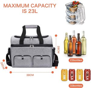plegable bolsa de portátil aislado prueba de fugas refrigerador con correa para el hombro y manejar para bolso de playa - Product Image 3