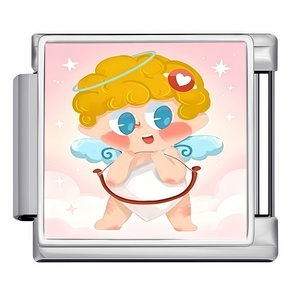 Venta al por mayor de dijes italianos de Cupido y ángel del amor de 9mm, ideales para la creación de pulseras DIY, regalo de joyería para el Día de San Valentín para mujeres - Product Image 2