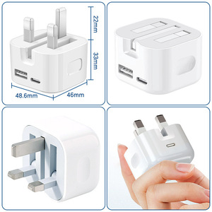 Adaptador de cargador de pared de enchufe británico original de alta calidad 20W tipo <span class=keywords><strong>C</strong></span> PD cable de carga rápida multi cargador para teléfono 15 16 - Product Image 4