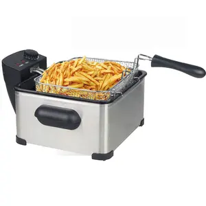 Friteuse professionnelle électrique portable 2000W 4L 4.5L de table en acier inoxydable à double panier friteuse à copeaux friteuses pour restau