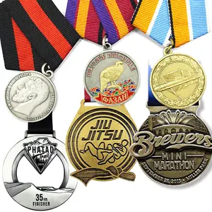 Swimming Blank Zinc Alloy 3D Gold Award Guardian Angel Running Custom Made Metal Trophies And Medals Sports Medal