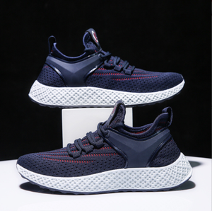 Factory Fly Knit Mesh traspirante sport Running moda <span class=keywords><strong>scarpe</strong></span> da <span class=keywords><strong>ginnastica</strong></span> Sneakers bianche <span class=keywords><strong>suola</strong></span> cava iniezione in PVC per <span class=keywords><strong>scarpe</strong></span> da uomo - Product Image 3
