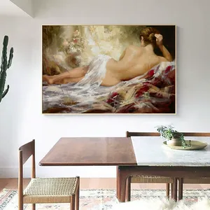 OEM Peintures à l'huile nues Art mural Décoration de chambre <span class=keywords><strong>Peinture</strong></span> Tableaux Hôtel Art mural décoratif de portraits de femmes nues - Product Image 1