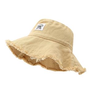 Sombrero de Pescador Retro INS para Mujer con Parche de Letras, Bordado 3D, Borde Deshilachado, Moda Urbana, para Principios de Otoño, Vacaciones, Sol y Verano - Product Image 1