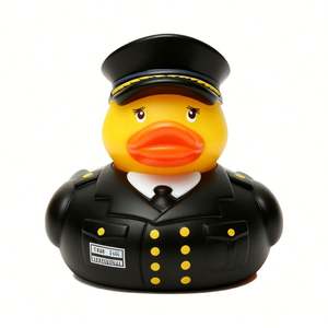 Juguete Promocional Personalizado, Patito de Goma de PVC con Diseño de Policía para Bañera, con Estampados Aplicados - Product Image 2