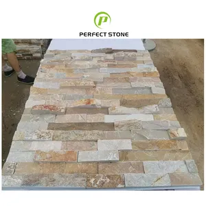 Wall Cladding Stone Exterior Wall Cladding Tiles Chinese Slate Supplier Yellow Culture Stone