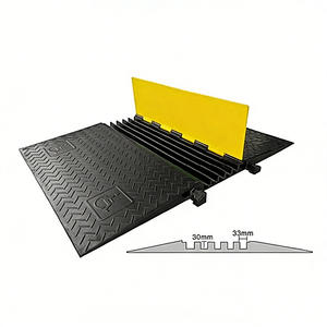 Rampa de Cable de 2 canales, Protector de Cable de goma de PVC, golpes de velocidad de alta resistencia, Protector de Cable de manguera, rampas para Cable/manguera/tubería - Product Image 1