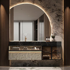 Mueble de Baño con Lavabo Integrado de Cerámica sin Costuras Estilo Hotel con <span class=keywords><strong>Espejo</strong></span> Plano Inteligente y Funciones <span class=keywords><strong>Antivaho</strong></span> - Product Image 5