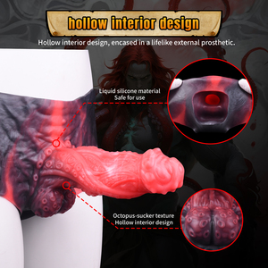 Yocy กางเกงในดิลโด้แขนกลวงมีพู่ห้อยเป็นรูปหนวดสัตว์ประหลาดสวมใส่ได้มีสายดิลโด้สำหรับคู่รักกลวงสามารถนำกลับมาใช้ใหม่ได้พร้อมลูกบอล - Product Image 4