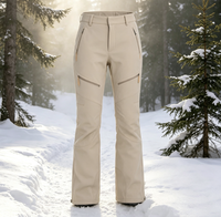 Pantalon de ski et de randonnée softshell imperméable 10 000 mm, tissu sans fluor, respirant, coupe-vent, coutures entièrement thermosoudées, doublure polaire