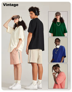 T-shirt surdimensionné uni personnalisé 100% coton, logo imprimé à l'écran, t-shirt en gros, t-shirts en coton décontractés pour hommes - Product Image 2