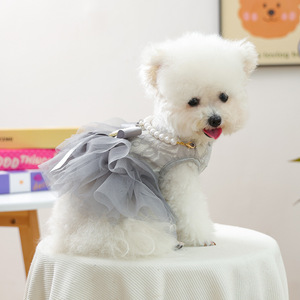 Vestido Gris Cisne para Mascotas con Collar de Perlas para Perros y Gatos, Falda de Poliéster para las Cuatro Estaciones QZ20260119-22 - Product Image 2