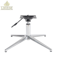 Base de chaise pivotante à 4 branches en alliage d'aluminium poli, réglable en hauteur, rotative à 360 degrés, composants de pieds d'ameublement
