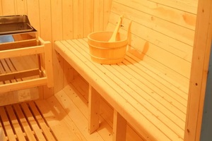 SMARTMAK Sauna extérieur 2 personnes baril de vapeur Sauna rond en <span class=keywords><strong>bois</strong></span> Sauna baril - Product Image 3