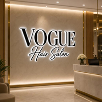 Enseigne LED 3D rétroéclairée personnalisée en acier inoxydable, logo personnalisé, réception de bureau, entreprise, salon, centre commercial, signalétique intérieure, décoration