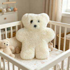 Jouet de sécurité pour bébé en peau de mouton écologique, fait main, en fourrure douce de <span class=keywords><strong>laine</strong></span>, peluche naturelle en peau d'agneau pour les tout-petits - Product Image 4