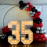 Chiffres géants lumineux LED blanc chaud en gros avec ampoules pour la décoration d'événements et de fêtes d'anniversaire