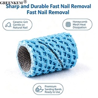 Boîte de 10/45 pièces 60 #   100 #   150 #   Bandes de ponçage céramiques bleues en maille avec dissipation thermique et mandrin pour ponceuse à ongles