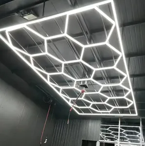 Hexagon Lighting Car Wash Booth with RGB White Warm White Blue and Cold White LED Ceiling Light