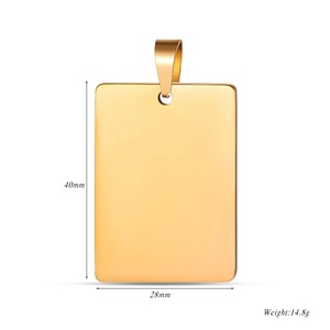 28*40mm Rectangle Stainless Steel <b>Dog</b> <b>Tag</b> ID <b>Tag</b> Blank Pendant 6 Colors No Fade Waterproof - Product Image 3