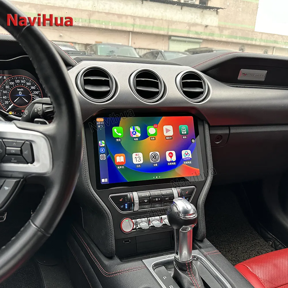 NaviHua yeni yükseltme büyük dokunmatik ekran Android 12 11.5 ''araba radyo Stereo Video multimedya Ford Mustang için 2014 2015 2016 2018