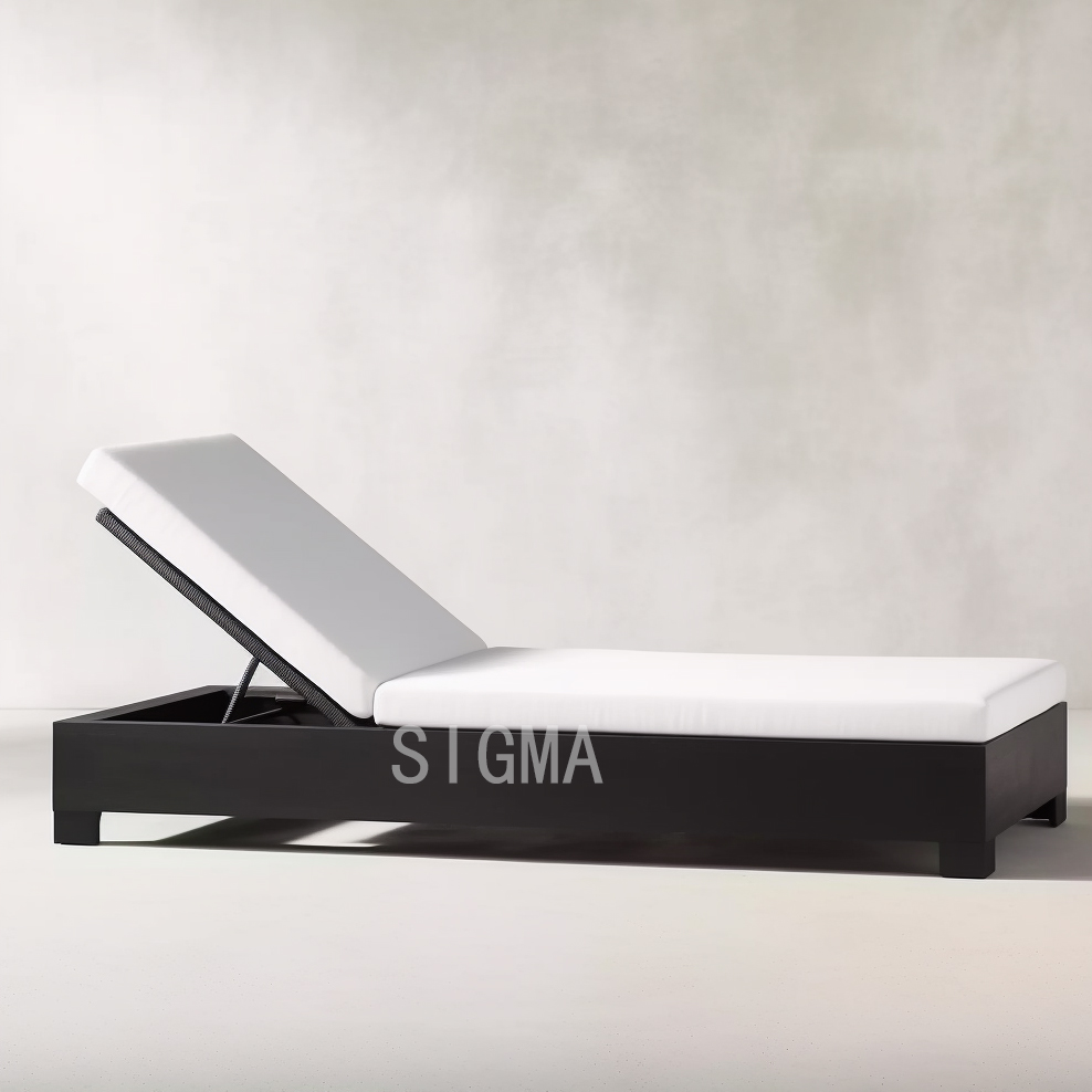 All Weather High Quality Pool Sun Bed Soft Cushion Aluminium Metal Frame Furniture Aluminum Outdoor Chaise Lounge Chair