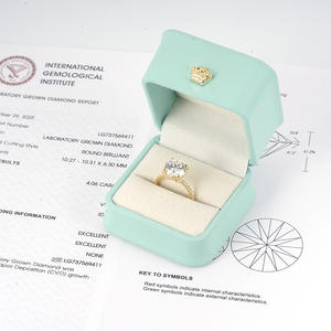 Anillo de Compromiso Personalizado con Diamante Cultivado en Laboratorio de 4 Quilates, Corte Brillante, Oro Amarillo de 18k, Color DEF, Certificado IGI, Anillo de Boda para Mujer, Diseño Hoja de Oro - Product Image 4